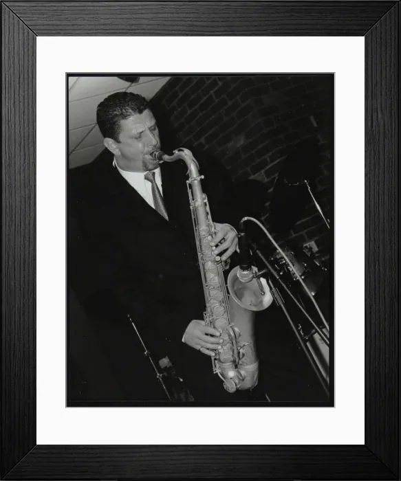 Framed Print : Benn Clatworthy playing tenor saxophone at The Fairway, Welwyn Garden City, Hertfordshire, 2002 Framed Print : Benn Clatworthy playing tenor saxophone at The Fairway, Welwyn Garden City, Hertfordshire, 2002