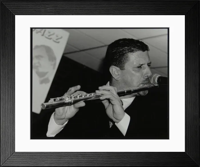 Framed Print : Benn Clatworthy playing the flute at The Fairway, Welwyn Garden City, Hertfordshire, 2002 Framed Print : Benn Clatworthy playing the flute at The Fairway, Welwyn Garden City, Hertfordshire, 2002
