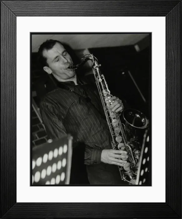 Framed Print : Steve Kaldestad playing tenor saxophone at The Fairway, Welwyn Garden City, Hertfordshire, 2003 Framed Print : Steve Kaldestad playing tenor saxophone at The Fairway, Welwyn Garden City, Hertfordshire, 2003
