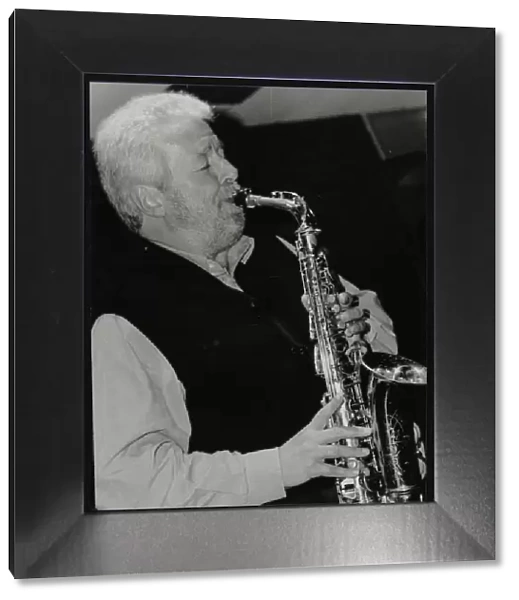 Geoff Simkins playing alto saxophone at The Fairway, Welwyn Garden City, Hertfordshire, 2002
