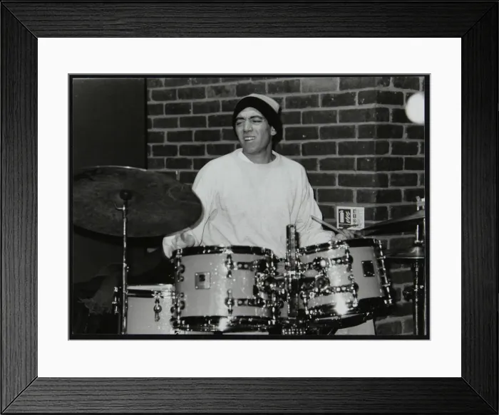 Framed Print : American drummer Gene Calderazzo playing at The Fairway, Welwyn Garden City, Hertfordshire, 2003 Framed Print : American drummer Gene Calderazzo playing at The Fairway, Welwyn Garden City, Hertfordshire, 2003