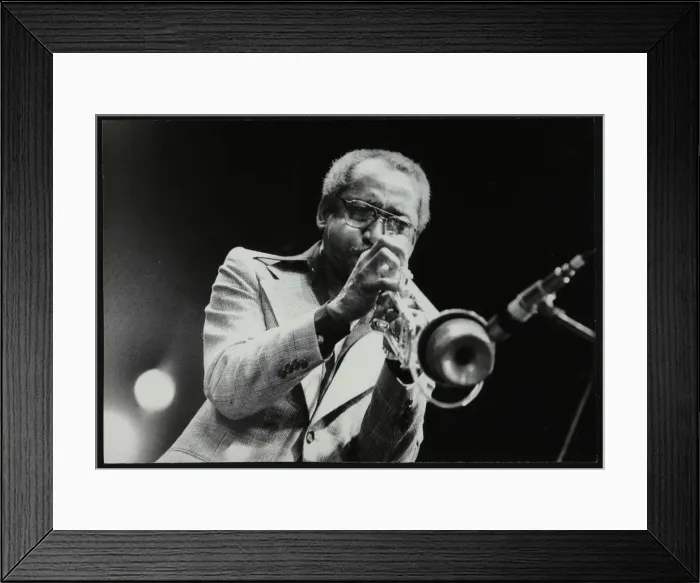 Framed Print : Joe Newman playing his trumpet, Beaulieu, Hampshire, July 1977. Artist: Denis Williams Framed Print : Joe Newman playing his trumpet, Beaulieu, Hampshire, July 1977. Artist: Denis Williams