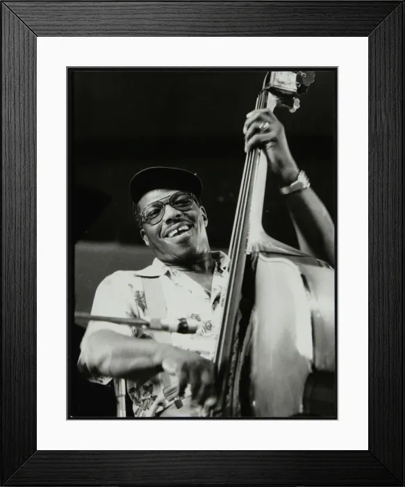 Framed Print : Bassist Major Holley, Beaulieu, Hampshire, July 1977. Artist: Denis Williams Framed Print : Bassist Major Holley, Beaulieu, Hampshire, July 1977. Artist: Denis Williams