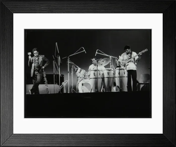 Framed Print : Dizzy Gillespie and guitarist Rodney Jones on stage, Beaulieu, Hampshire, July 1977 Framed Print : Dizzy Gillespie and guitarist Rodney Jones on stage, Beaulieu, Hampshire, July 1977