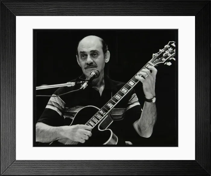 Framed Print : American guitarist Joe Pass playing at the Shaw Theatre, London, 31 July 1982. Artist Framed Print : American guitarist Joe Pass playing at the Shaw Theatre, London, 31 July 1982. Artist