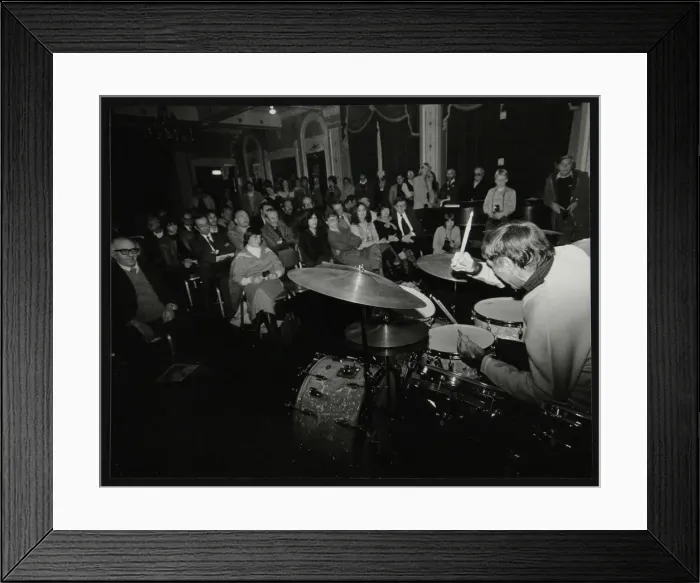 Framed Print : Louie Bellson conducting a drum clinic at the Horseshoe Hotel, London, November 1980 Framed Print : Louie Bellson conducting a drum clinic at the Horseshoe Hotel, London, November 1980