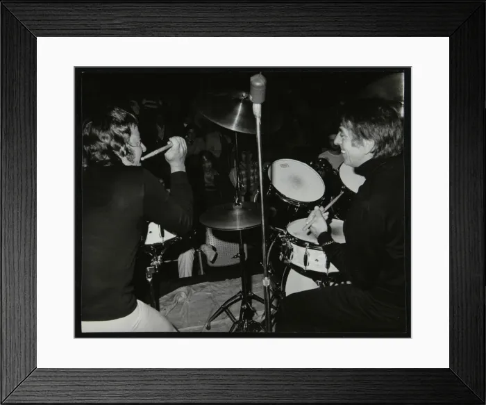 Framed Print : Drummers Les DeMerle and Kenny Clare, London, 1979. Artist: Denis Williams Framed Print : Drummers Les DeMerle and Kenny Clare, London, 1979. Artist: Denis Williams