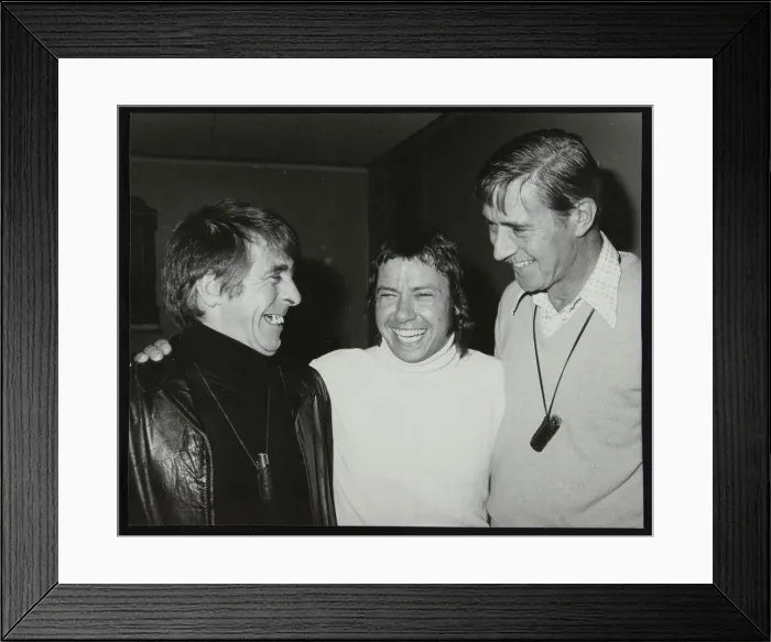 Framed Print : Drummers Kenny Clare, Les DeMerle and Jack Parnell, London, 1979. Artist: Denis Williams Framed Print : Drummers Kenny Clare, Les DeMerle and Jack Parnell, London, 1979. Artist: Denis Williams
