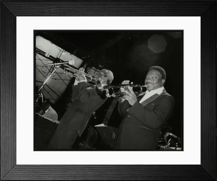 Framed Print : Trumpeters Joe Newman and Cat Anderson at the Newport Jazz Festival, Middlesbrough, 1978 Framed Print : Trumpeters Joe Newman and Cat Anderson at the Newport Jazz Festival, Middlesbrough, 1978