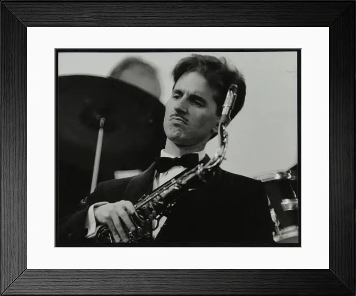 Framed Print : Tenor saxophonist Scott Hamilton at Knebworth, Hertfordshire, 1982 Framed Print : Tenor saxophonist Scott Hamilton at Knebworth, Hertfordshire, 1982