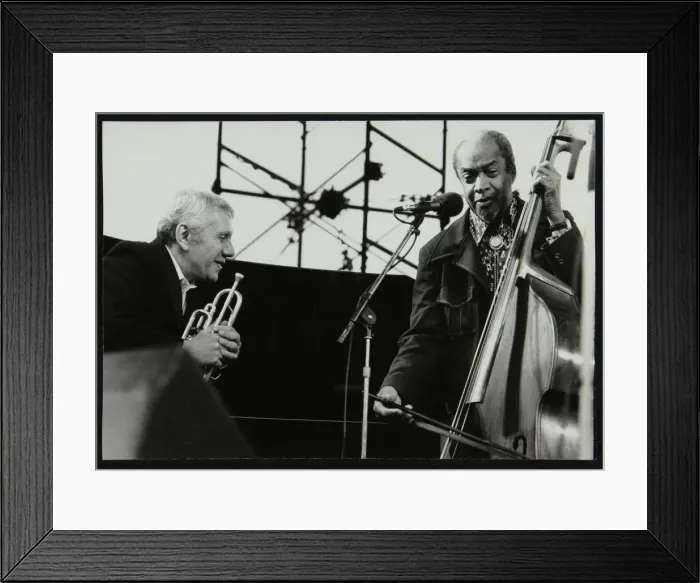 Framed Print : Ruby Braff and Slam Stewart at the Capital Jazz Festival, Alexandra Palace, London, July 1979 Framed Print : Ruby Braff and Slam Stewart at the Capital Jazz Festival, Alexandra Palace, London, July 1979