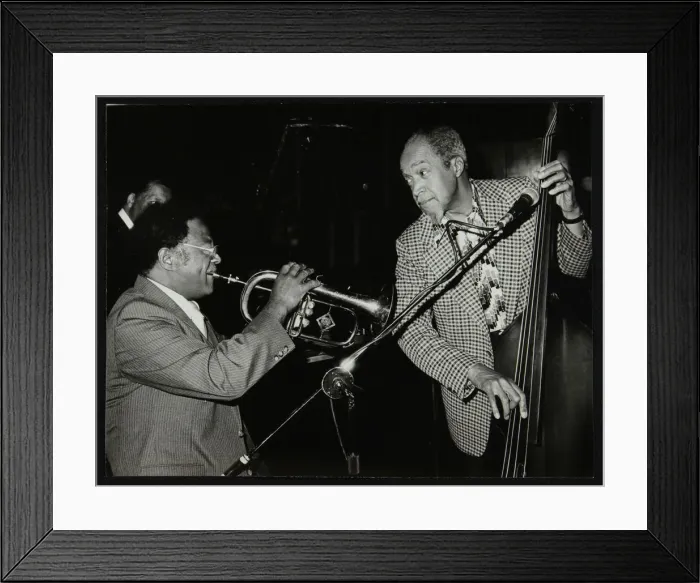 Framed Print : Clark Terry and Slam Stewart playing at the Capital Radio Jazz Festival, London, 1980 Framed Print : Clark Terry and Slam Stewart playing at the Capital Radio Jazz Festival, London, 1980