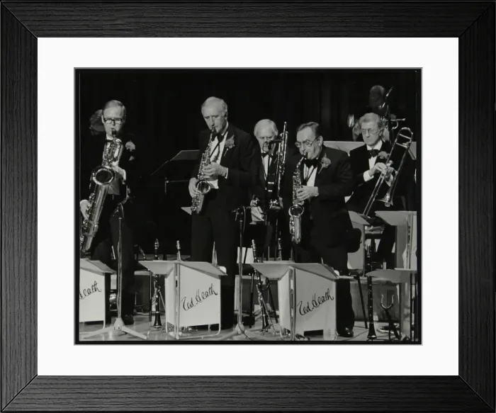 Framed Print : The Ted Heath Orchestra in concert at the Barbican Hall, London, 5 December 1985 Framed Print : The Ted Heath Orchestra in concert at the Barbican Hall, London, 5 December 1985