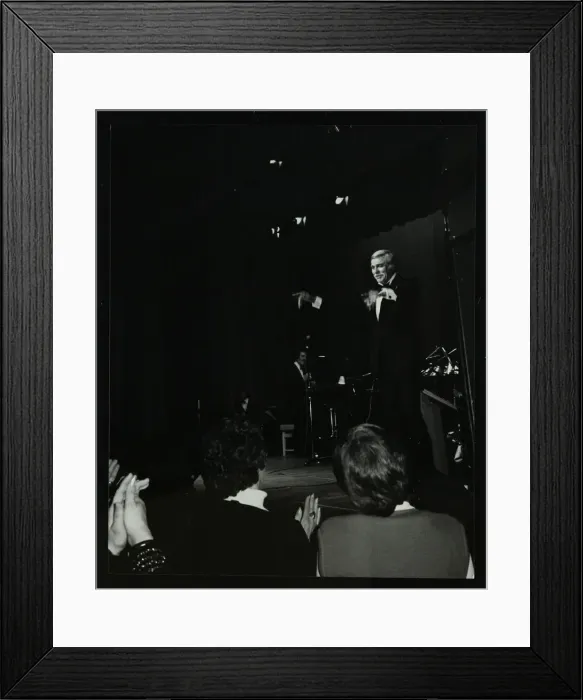 Framed Print : Singer Howard Keel on stage at the Forum Theatre, Hatfield, Hertfordshire, 14 May 1983