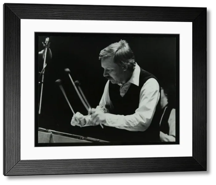Framed Print : Vibraphonist Gary Burton playing at the Forum Theatre, Hatfield, Hertfordshire, 29 November 1980 Framed Print : Vibraphonist Gary Burton playing at the Forum Theatre, Hatfield, Hertfordshire, 29 November 1980