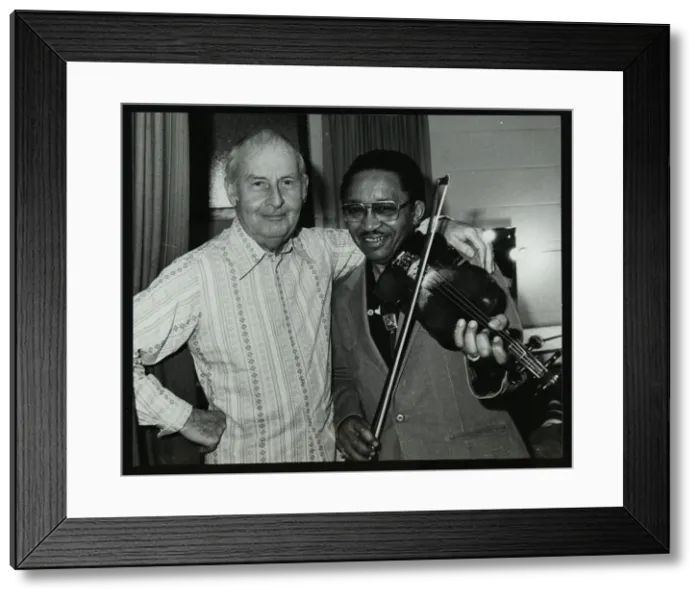 Framed Print : Stephane Grappelli and Claude Fiddler Williams at the Forum Theatre, Hertfordshire, 1980 Framed Print : Stephane Grappelli and Claude Fiddler Williams at the Forum Theatre, Hertfordshire, 1980