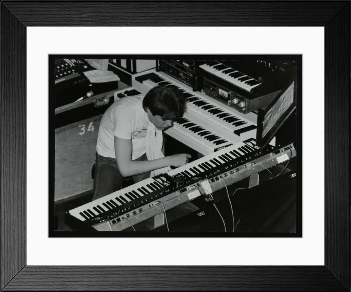 Framed Print : German electronic musician Klaus Schulze at the Forum Theatre, Hatfield, Hertfordshire, 1983 Framed Print : German electronic musician Klaus Schulze at the Forum Theatre, Hatfield, Hertfordshire, 1983