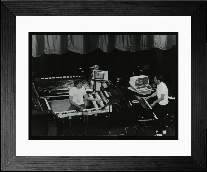 Framed Print : German electronic musician Klaus Schulze at the Forum Theatre, Hatfield, Hertfordshire, 1983 Framed Print : German electronic musician Klaus Schulze at the Forum Theatre, Hatfield, Hertfordshire, 1983