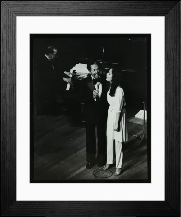 Framed Print : Billy Eckstine on stage with his daughter Gina at the Forum Theatre, Hatfield, Hertfordshire, 1980 Framed Print : Billy Eckstine on stage with his daughter Gina at the Forum Theatre, Hatfield, Hertfordshire, 1980