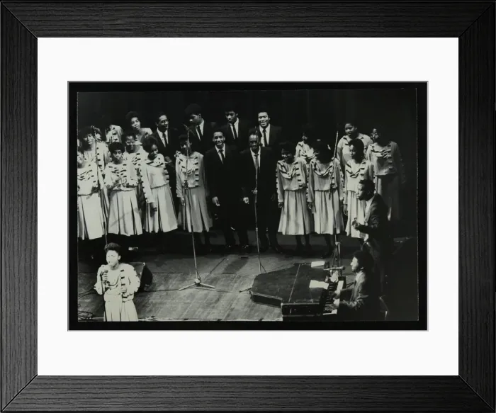 Framed Print : The Inspirational Choir on stage at the Forum Theatre, Hatfield, Hertfordshire, 1985 Framed Print : The Inspirational Choir on stage at the Forum Theatre, Hatfield, Hertfordshire, 1985