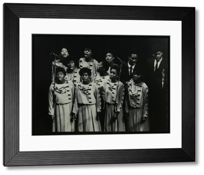 Framed Print : The Inspirational Choir performing at the Forum Theatre, Hatfield, Hertfordshire, 1985