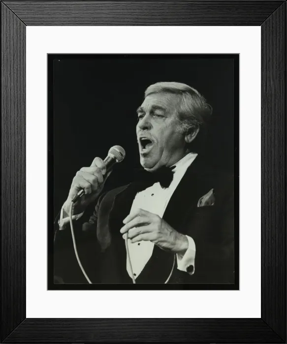 Framed Print : Howard Keel singing at the Forum Theatre, Hatfield, Hertfordshire, 14 May 1983. Artist Framed Print : Howard Keel singing at the Forum Theatre, Hatfield, Hertfordshire, 14 May 1983. Artist