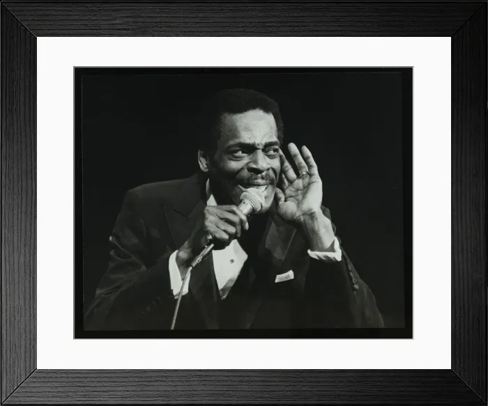 Framed Print : Brook Benton singing at the Forum Theatre, Hatfield, Hertfordshire, 28 October 1984 Framed Print : Brook Benton singing at the Forum Theatre, Hatfield, Hertfordshire, 28 October 1984