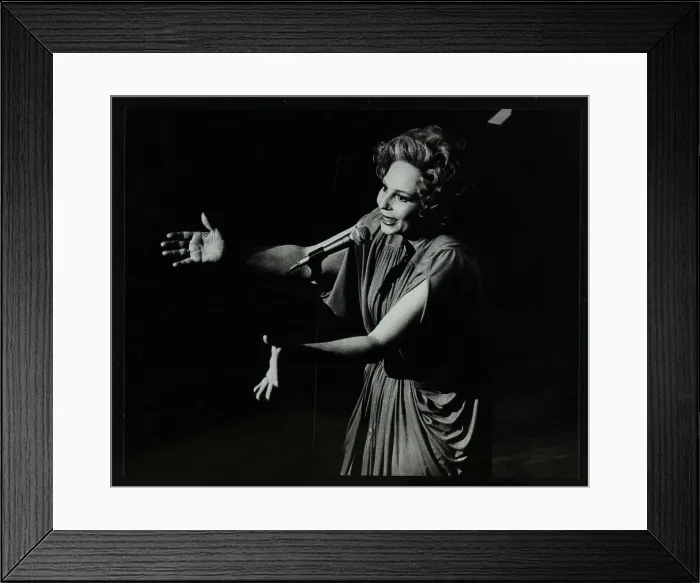 Framed Print : Marion Montgomery singing at the Forum Theatre, Hatfield, Hertfordshire, 17 March 1979 Framed Print : Marion Montgomery singing at the Forum Theatre, Hatfield, Hertfordshire, 17 March 1979