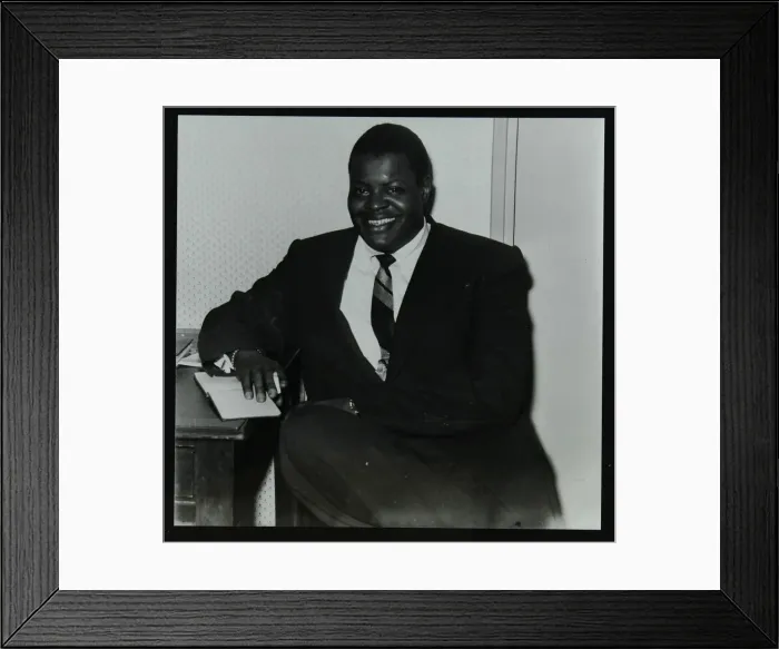 Framed Print : Oscar Peterson in the green room at Colston Hall, Bristol, 1955. Artist: Denis Williams Framed Print : Oscar Peterson in the green room at Colston Hall, Bristol, 1955. Artist: Denis Williams
