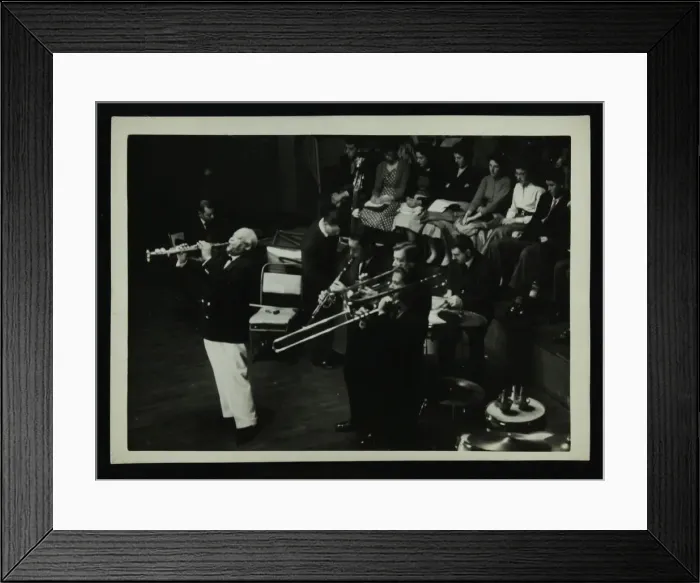 Framed Print : Sidney Bechet (soprano saxophone) in concert at Colston Hall, Bristol, 1956. Artist Framed Print : Sidney Bechet (soprano saxophone) in concert at Colston Hall, Bristol, 1956. Artist