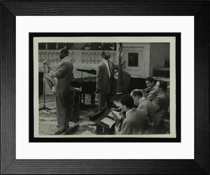 Framed Print : The Count Basie Orchestra in concert, c1950s. Artist: Denis Williams Framed Print : The Count Basie Orchestra in concert, c1950s. Artist: Denis Williams