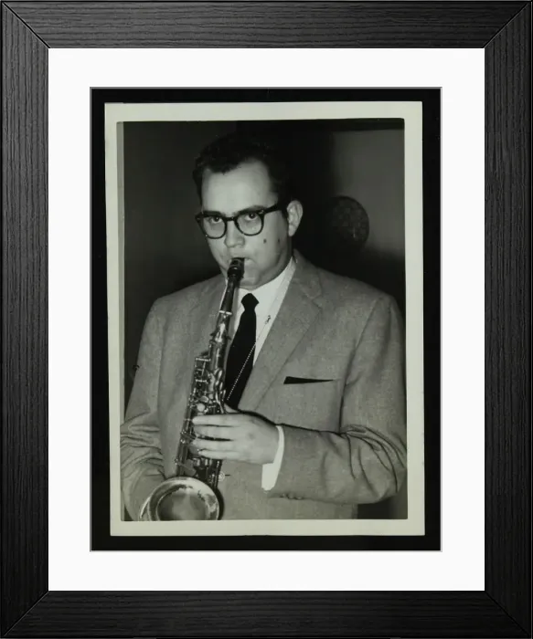 Framed Print : Portrait of American saxophonist Lennie Niehaus, 1950s. Artist: Denis Williams Framed Print : Portrait of American saxophonist Lennie Niehaus, 1950s. Artist: Denis Williams