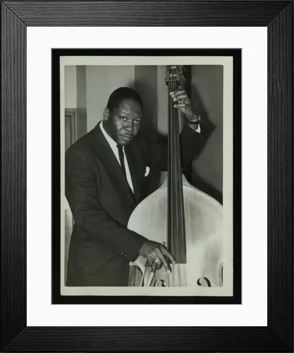 Framed Print : Portrait of American double bass player Curtis Counce, c1950s. Artist: Denis Williams Framed Print : Portrait of American double bass player Curtis Counce, c1950s. Artist: Denis Williams