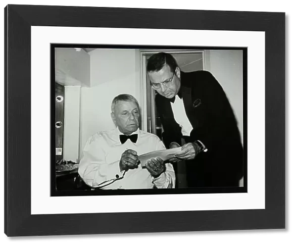 Frank Sinatra and Frank Sinatra Jr backstage at the Royal Albert Hall, London, 28 May 1992
