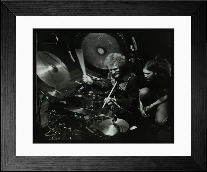 Framed Print : Drummer Ginger Baker performing at the Forum Theatre, Hatfield, Hertfordshire, 1980 Framed Print : Drummer Ginger Baker performing at the Forum Theatre, Hatfield, Hertfordshire, 1980
