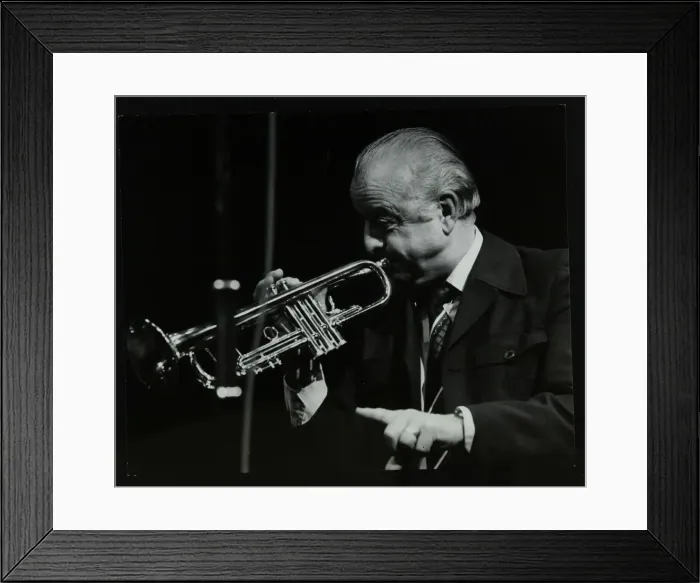 Framed Print : Trumpeter Kenny Baker playing at the Forum Theatre, Hatfield, Hertfordshire, 1978 Framed Print : Trumpeter Kenny Baker playing at the Forum Theatre, Hatfield, Hertfordshire, 1978
