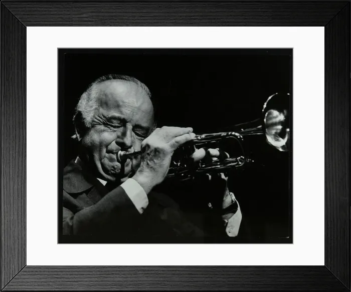 Framed Print : Trumpeter Kenny Baker playing at the Forum Theatre, Hatfield, Hertfordshire, 1978 Framed Print : Trumpeter Kenny Baker playing at the Forum Theatre, Hatfield, Hertfordshire, 1978