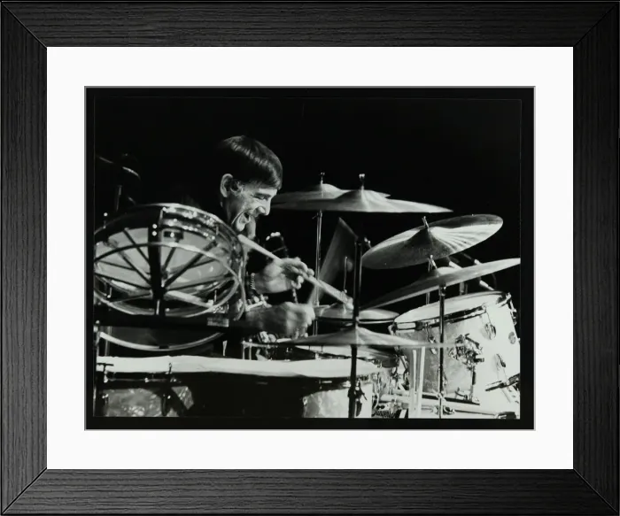 Framed Print : Drummer Louie Bellson playing at the Forum Theatre, Hatfield, Hertfordshire, 1979 Framed Print : Drummer Louie Bellson playing at the Forum Theatre, Hatfield, Hertfordshire, 1979