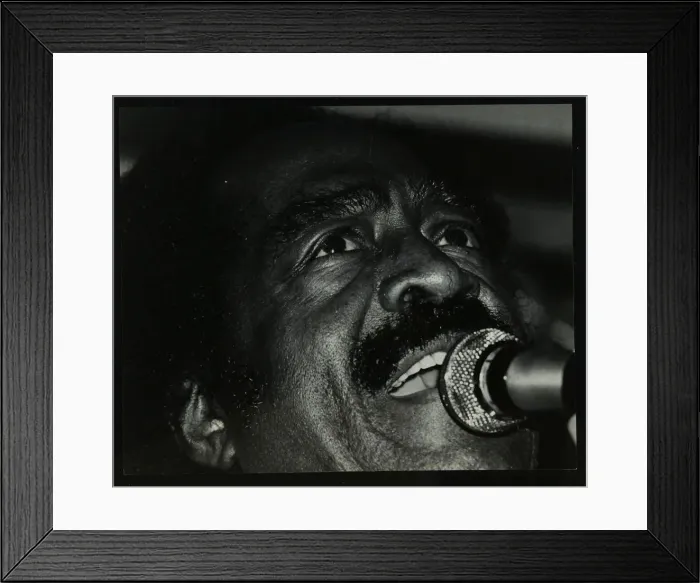 Framed Print : American jump blues singer Jimmy Witherspoon performing at The Bell, Codicote, Hertfordshire, 1981 Framed Print : American jump blues singer Jimmy Witherspoon performing at The Bell, Codicote, Hertfordshire, 1981