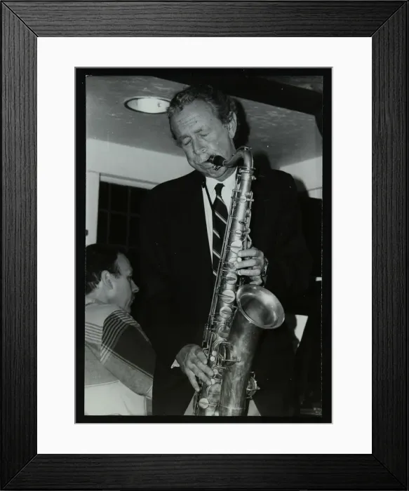 Framed Print : Spike Robinson playing the tenor saxophone at The Bell, Codicote, Hertfordshire, 11 September 1986 Framed Print : Spike Robinson playing the tenor saxophone at The Bell, Codicote, Hertfordshire, 11 September 1986