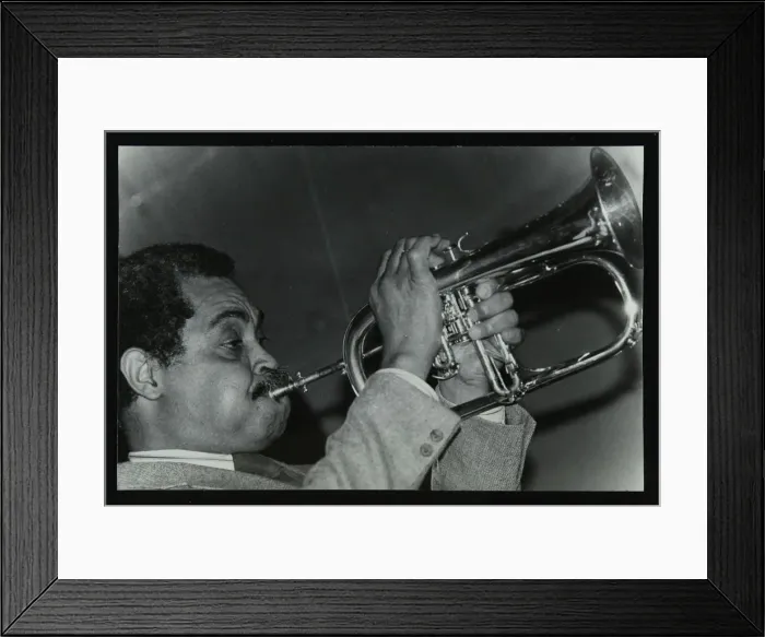 Framed Print : Art Farmer on the flugelhorn at The Bell, Codicote, Hertfordshire, 25 February 1985 Framed Print : Art Farmer on the flugelhorn at The Bell, Codicote, Hertfordshire, 25 February 1985