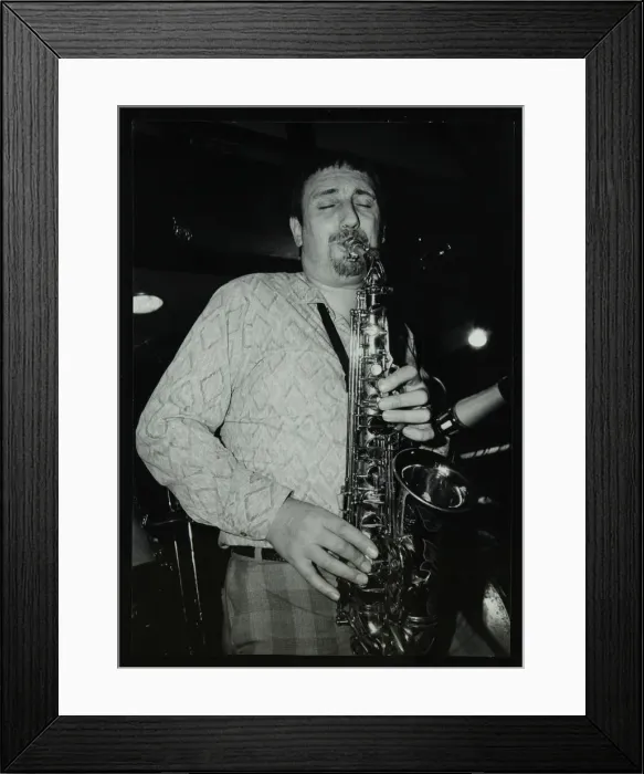 Framed Print : Saxophonist Peter King playing at The Bell, Codicote, Hertfordshire, 28 November 1982 Framed Print : Saxophonist Peter King playing at The Bell, Codicote, Hertfordshire, 28 November 1982