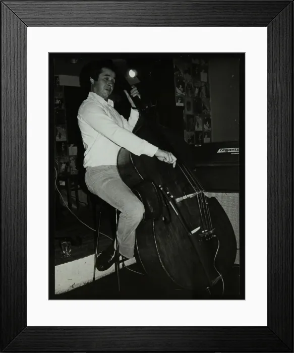 Framed Print : Bassist Chris Laurence playing at The Bell, Codicote, Hertfordshire, 28 October 1980 Framed Print : Bassist Chris Laurence playing at The Bell, Codicote, Hertfordshire, 28 October 1980