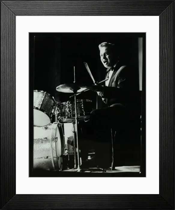 Framed Print : Drummer and vocalist Mel Torme on stage at the Bristol Hippodrome, 1950s. Artist Framed Print : Drummer and vocalist Mel Torme on stage at the Bristol Hippodrome, 1950s. Artist