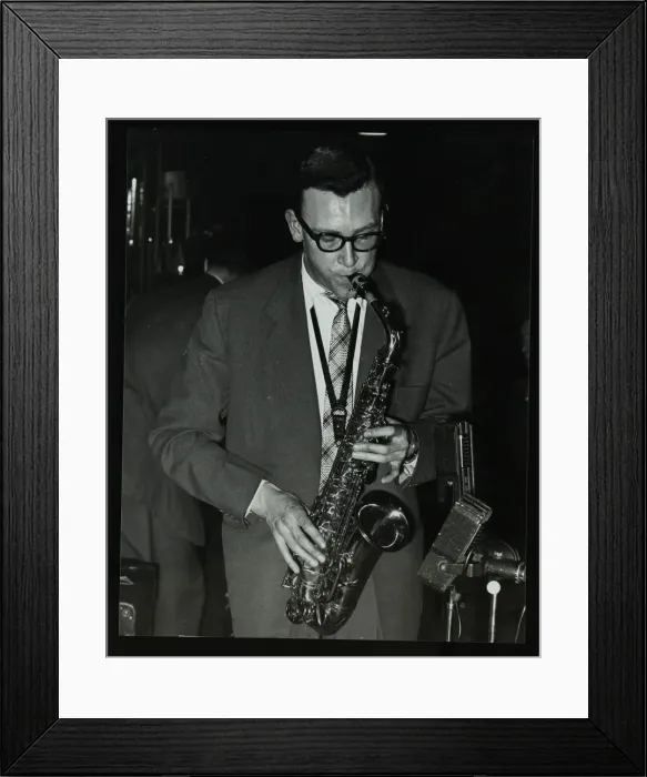 Framed Print : Derek Humble playing alto saxophone at the Civic Restaurant, College Green, Bristol, 1955 Framed Print : Derek Humble playing alto saxophone at the Civic Restaurant, College Green, Bristol, 1955
