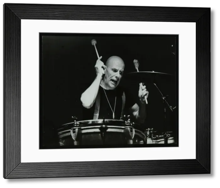 Framed Print : Drummer Eric Delaney playing at the Forum Theatre, Hatfield, Hertfordshire, 1983 Framed Print : Drummer Eric Delaney playing at the Forum Theatre, Hatfield, Hertfordshire, 1983
