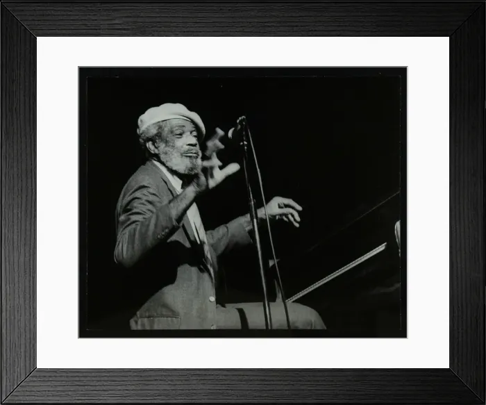 Framed Print : Slim Gaillard on the piano at the Forum Theatre, Hatfield, Hertfordshire, 1986. Artist Framed Print : Slim Gaillard on the piano at the Forum Theatre, Hatfield, Hertfordshire, 1986. Artist