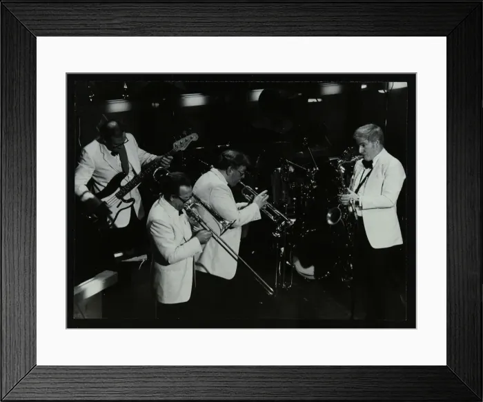 Framed Print : Jazz group playing at the Forum Theatre, Hatfield, Hertfordshire, 1984 Framed Print : Jazz group playing at the Forum Theatre, Hatfield, Hertfordshire, 1984