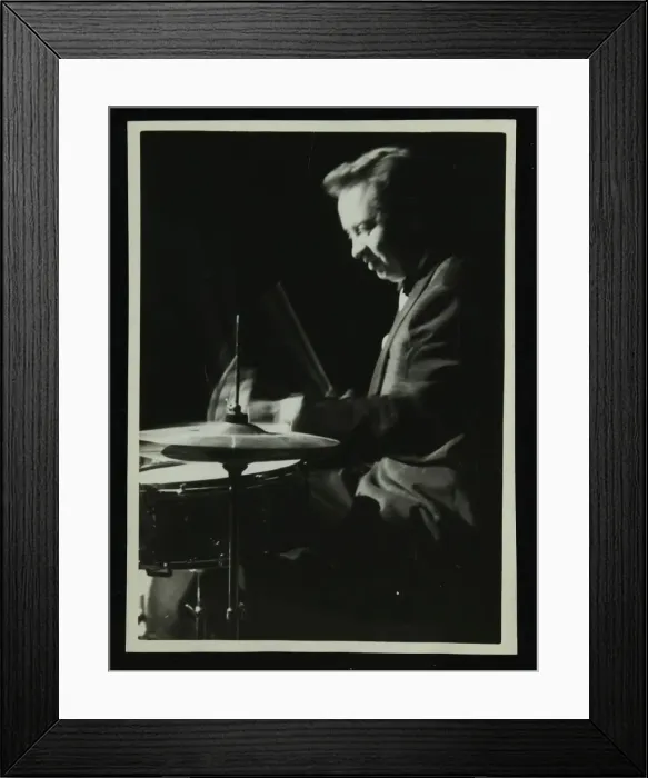 Framed Print : Mel Torme on the drums at the Bristol Hippodrome, 1950s. Artist: Denis Williams Framed Print : Mel Torme on the drums at the Bristol Hippodrome, 1950s. Artist: Denis Williams