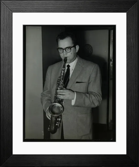 Framed Print : Portrait of American saxophonist Lennie Niehaus, 1950s. Artist: Denis Williams Framed Print : Portrait of American saxophonist Lennie Niehaus, 1950s. Artist: Denis Williams